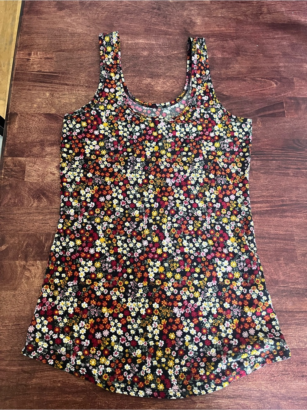 Juniors Floral Tank - Black Multi